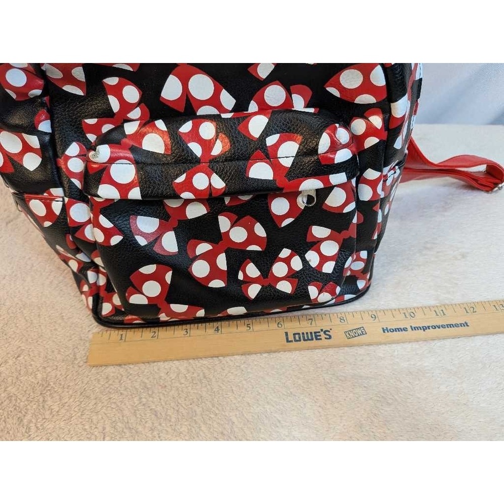 Disney Parks Authentic Mini Backpack Black Red White Polka Dot Bows - Picture 10 of 10